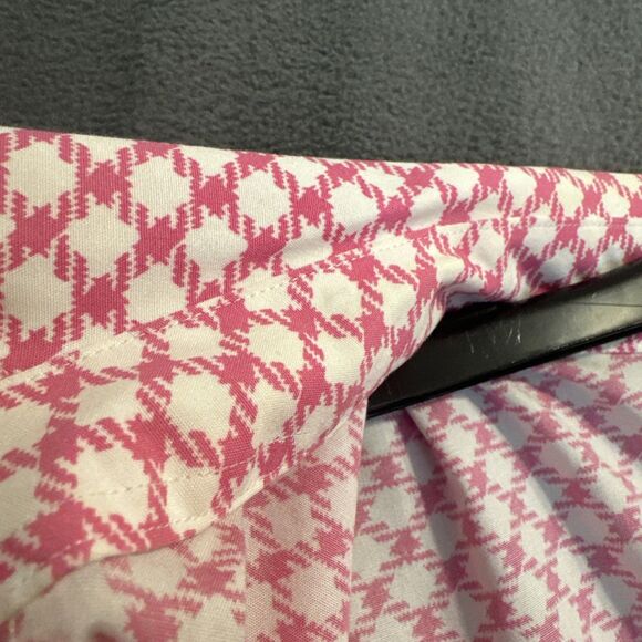 Talbots Wrinkle Resistant Button Down Shirt Geometric Print Plus Size 16W Pink - Picture 6 of 9